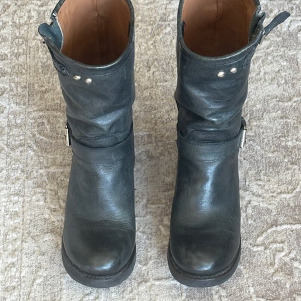 Zigi girl Black Combat/Moto Boots, Black, Size 8